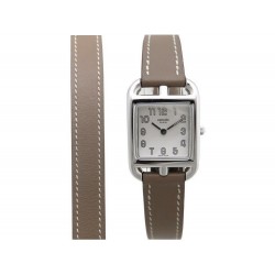 NEUF MONTRE HERMES CC1.210 CAPE COD PM DOUBLE TOUR QUARTZ 23MM ACIER WATCH 2350€