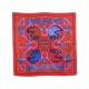 FOULARD HERMES SELLIER HENRI D ORIGNY CARRE EN SOIE ROUGE & BLEU SILK SCARF 350€