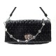 SAC A MAIN MIU MIU CRYSTAL 5BD417 EN CUIR NOIR MATELASSE BANDOULIERE PURSE 1900€