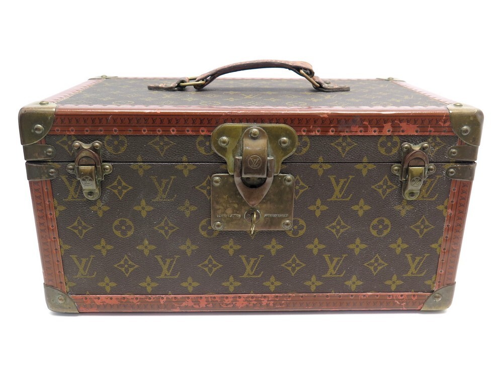 Louis Vuitton Monogram Train Case Vanity Small Trunk Boite Bouteilles  Vintage