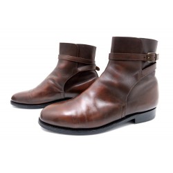 CHAUSSURES JM WESTON 721 BOTTINES JODHPUR 10.5D 44 44.5 CUIR MARRON BOOTS 860€