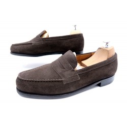 CHAUSSURES JM WESTON MOCASSINS 7.5E 42 LARGE 42.5 DAIM MARRON LOAFER SHOES 560€