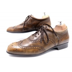 CHAUSSURES JM WESTON 607 RICHELIEU 8.5E 42.5 LARGE CUIR PATINE MARRON SHOES 460€