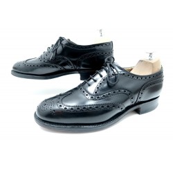 CHAUSSURES CHURCH'S BURWOOD RICHELIEU 7G 41 FR LARGE EN CUIR NOIR SHOES 620€