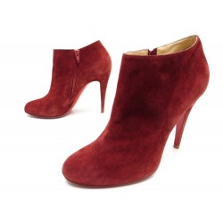  CHAUSSURES LOW BOOTS CHRISTIAN LOUBOUTIN DAIM ROUGE 41 