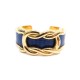 BRACELET HERMES NOEUDS MARIN EN CUIR VARAN DU NIL BLEU PLAQUE OR BANGLE 555€