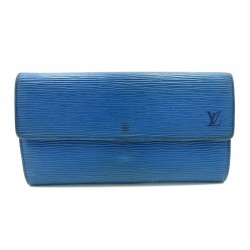  PORTEFEUILLE LOUIS VUITTON SARAH CUIR EPI BLEU 