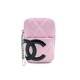 POCHETTE CHANEL ETUI A CIGARETTE CAMBON CUIR MATELASSE ROSE ET NOIR HOLDER 450