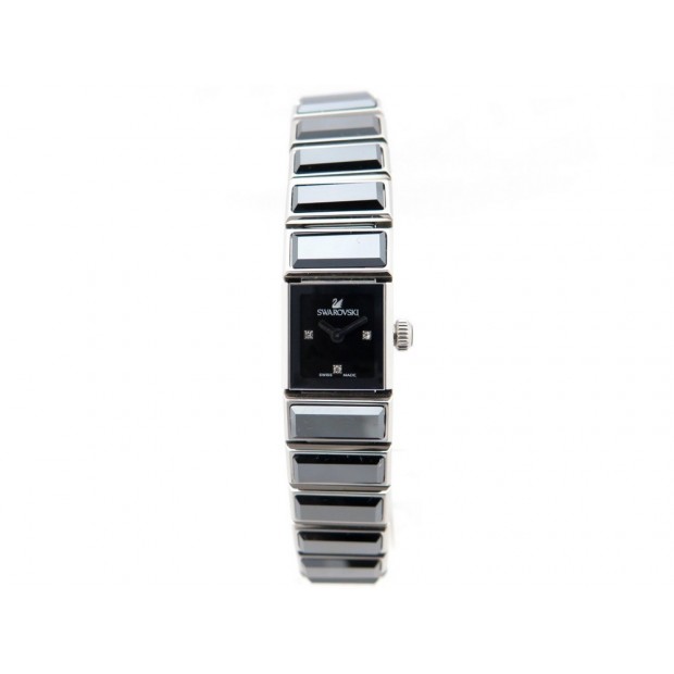 MONTRE BRACELET SWAROVSKI 999987 CARRE ACIER ARGENTE CRISTAL CRYSTALS WATCH 690