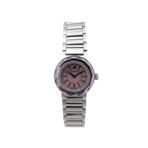 NEUF MONTRE SWAROVSKI 999970 QUARTZ 24MM ACIER CRISTAL ROSE CRYSTAL WATCH 349€