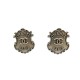 NEUF BOUCLES D'OREILLES CHANEL PARIS DALLAS SHERIFF 2014 METAL ARGENTE EARRINGS