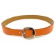 CEINTURE HERMES BOUCLE RONDE GRAVEE H T82 EN CUIR ORANGE LEATHER BELT 580€