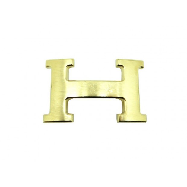 BOUCLE DE CEINTURE HERMES H 32MM ACIER BROSSE DORE GOLDEN METAL BELT BUCKLE 265€