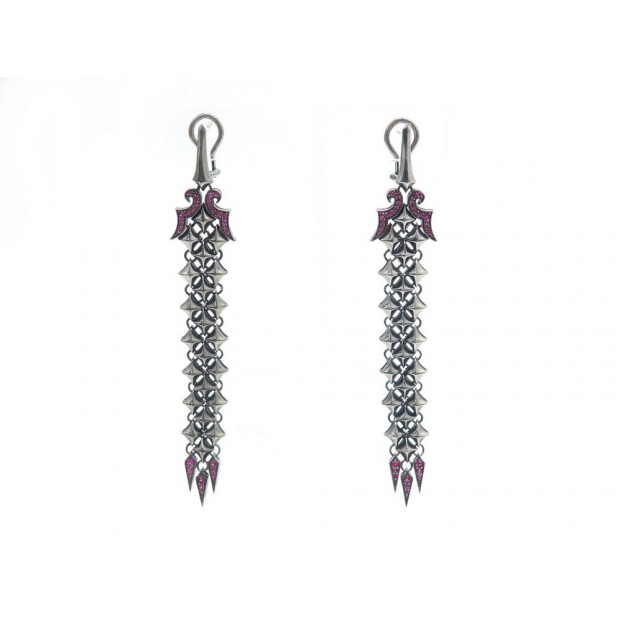 BOUCLES D'OREILLES STEPHEN WEBSTER PENDANTES RUBIS ARGENT OR 14K EARRINGS 10000€