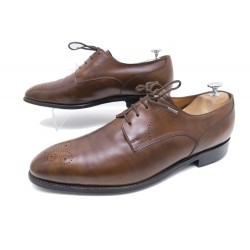 CHAUSSURES JOHN LOBB HOUSHTON 10E 44 CUIR MARRON PATINE + SAC 