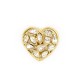 NEUF VINTAGE BROCHE YVES SAINT LAURENT PINS COEUR STRASS METAL DORE NEW BROOCH