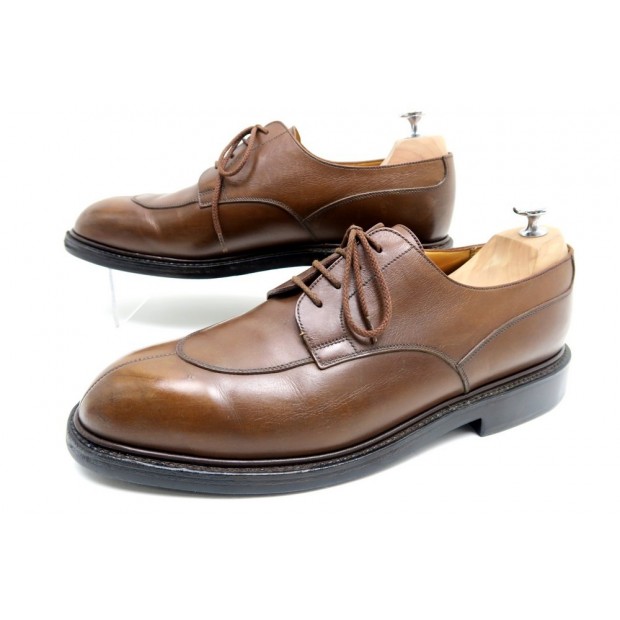 CHAUSSURES JM WESTON 593 DERBY DEMI CHASSE 9D 43 FR EN CUIR MARRON SHOES 675€