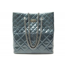 SAC A MAIN CHANEL SHOPPING 2.55 CUIR MATELASSE VERNIS CABAS TOTE HAND BAG 6500€