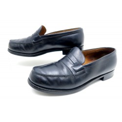 CHAUSSURES JM WESTON 180 MOCASSINS 5D 39 FR EN CUIR BLEU FEMME LOAFER SHOES 575€