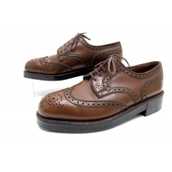 CHAUSSURES JM WESTON DERBY TRIPLE SEMELLES 5C 38 FR FEMME CUIR MARRON SHOES 925€