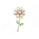 NEUF BROCHE CHRISTIAN LACROIX FLEUR STRASS MULTICOLORES METAL DORE FLOWER BROOCH