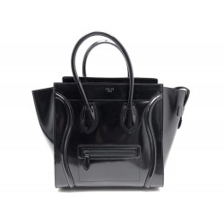 NEUF SAC A MAIN CELINE LUGGAGE CUIR VERNIS NOIR 