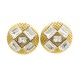 BOUCLES D'OREILLES CHANEL A CLIPS EN METAL DORE & PIERRES STRASS EARRINGS 400€