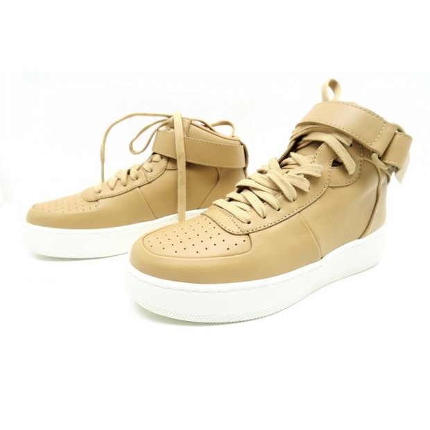 NEUF CHAUSSURES CELINE 37 SNEAKERS 04LU 314603CSNC BASKETS EN CUIR CAMEL 690€