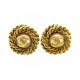 BOUCLES D'OREILLES CHANEL A CLIP EN METAL DORE PERLES AVEC LOGO CC EARRINGS 340€