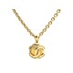 VINTAGE COLLIER CHANEL CHAINE AVEC PENDENTIF LOGO CC EN METAL DORE NECKLACE 680€