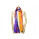 NEUF MAXI TWILLY HERMES BRIDES DE GALA 216 CM FOULARD EN SOIE ORANGE & BLEU 280€