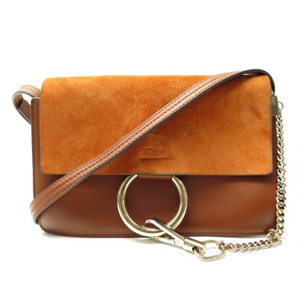 Faye leather crossbody bag Chloé Brown in Leather - 35552043