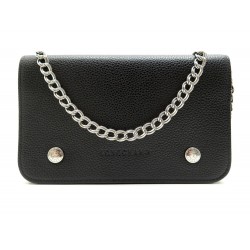 NEUF SAC A MAIN LONGCHAMP POCHETTE LE FOULONNE BANDOULIERE EN CUIR NOIR BAG 250€