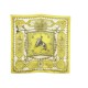 FOULARD HERMES LUDOVICUS MAGNUS 100% SOIE JAUNE + BOITE 