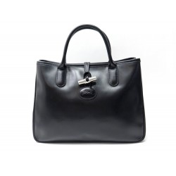 SAC A MAIN LONGCHAMP ROSEAU ESSENTIAL M 1686051001 EN CUIR NOIR LEATHER BAG 490€