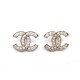 NEUF BOUCLES D'OREILLES CHANEL LOGO CC AB6959 EN METAL DORE GOLDEN EARRINGS 370€