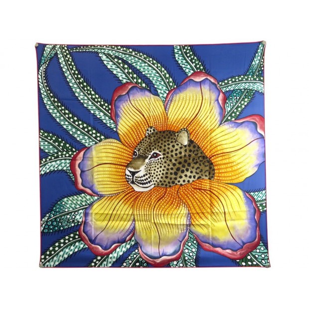 NEUF FOULARD HERMES BAOBAB CAT ARDMORE ARTISTS CARRE 90 CM EN SOIE SILK SCARF