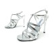 CHAUSSURES PRADA 39 SANDALES A TALONS EN CUIR ARGENTE LEATHER SANDAL SHOES 650€