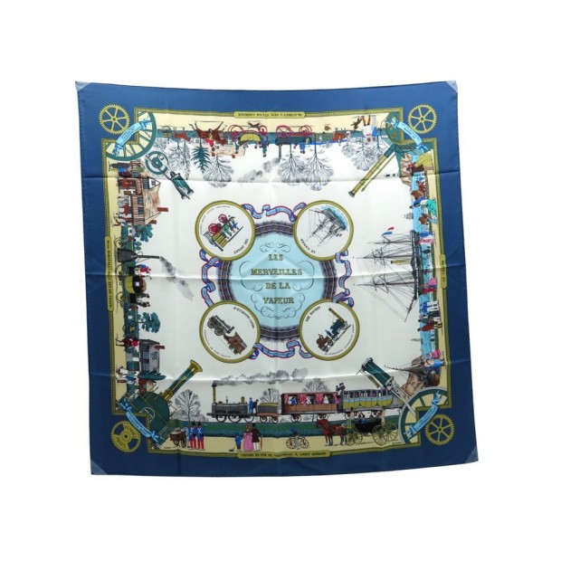 FOULARD HERMES LES MERVEILLES DE LA VAPEUR 