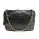  VINTAGE SAC A MAIN CHANEL CAMERA CUIR NOIR + BOITE 