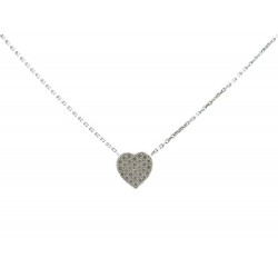 COLLIER RAS DE COU EDOUARD NAHUM COEUR EN OR BLANC SERTIE 27 DIAMANTS NECKLACE