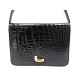 VINTAGE SAC A MAIN LANCEL EN CUIR CROCODILE NOIR 