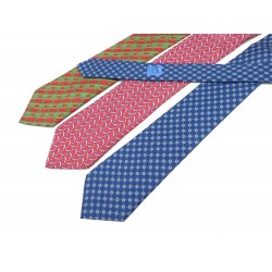 LOT 3 CRAVATES HERMES EN SOIE 7857 UA 7201 UA 7678 TA MORS CORDE SILK TIE 495€