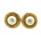 NEUF BOUCLES D'OREILLES CHANEL PERLES RONDES A CLIPS METAL DORE EARRINGS 380€