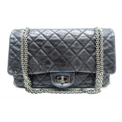 SAC A MAIN CHANEL 2.55 MADEMOISELLE CUIR METALLISE GM 