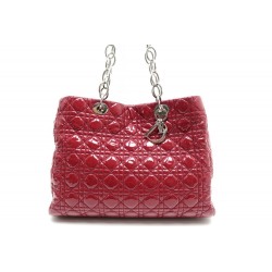  SAC A MAIN CHRISTIAN DIOR SOFT SHOPPING CUIR VERNIS ROUGE 