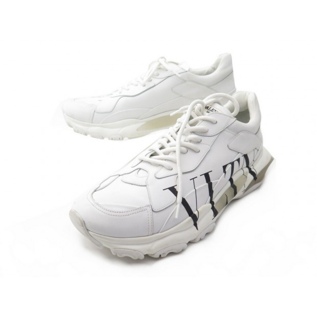chaussures valentino baskets bounce 46 en cuir blanc