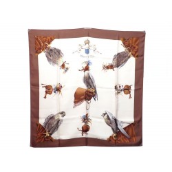 FOULARD HERMES CHASSE A VOL 1ERE EDITION 1962 LINARES CARRE SOIE SILK SCARF 345€