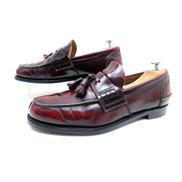 CHAUSSURES CHURCH'S TRENTON 9 43 MOCASSINS A PAMPILLES CUIR ROUGE SHOES 450€