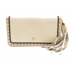 PORTEFEUILLE LANCEL PREMIER FLIRT EN CUIR BEIGE MONNAIE WALLET BILLFOLD 275€